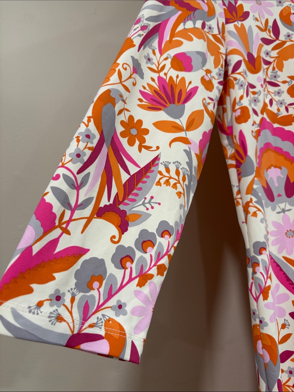 J. McLaughlin Catalina Exotic Bird Flower Print Dress, Size L - Picture 5 of 12